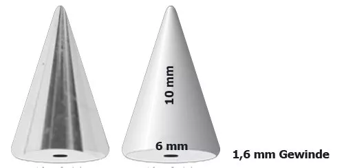 SET 2 piercing gioielli chiusura punte spike cone 6 mm larghezza 6-20 mm lunghezza acciaio