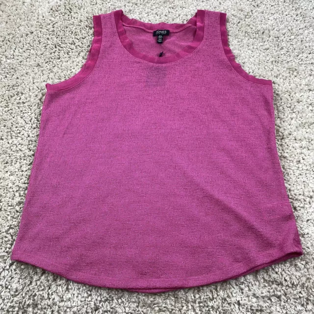 jones new york womens size XL solid pink sheer tank top