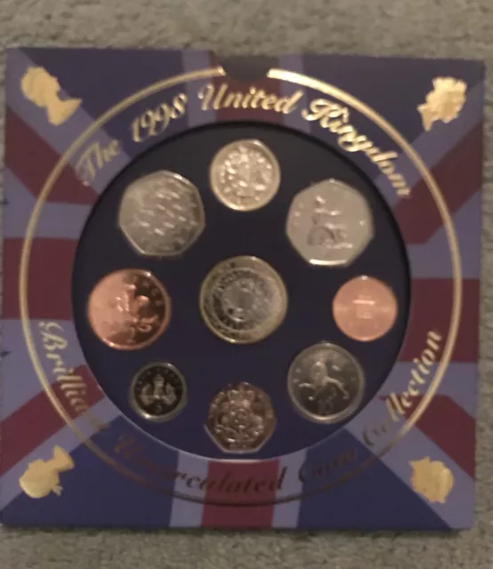 Royal Mint BU Brilliant Uncirculated Coin Year Set 1998  BIRTHDAY , ANNIV