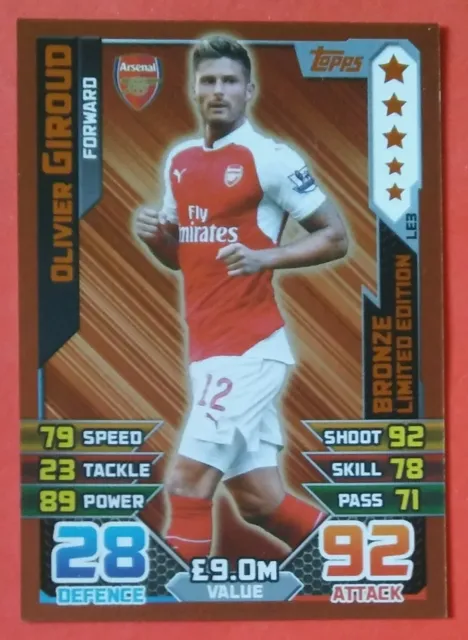 Match Attax 2015/6 Bronze Limited Edition - Olivier Giroud of Arsenal