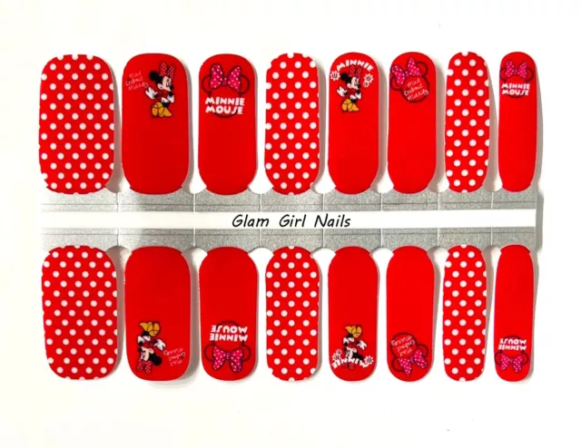 Red Polka Dot Minnie Mouse Disney Nail Polish Strips / Nail Polish Wraps