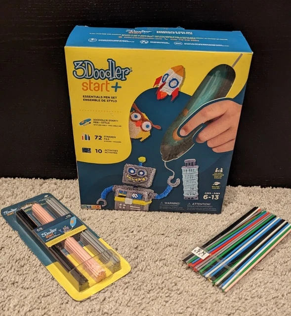 3Doodler Start+ Essentials 3D Printing Pen Set Light Blue w Extra Strands STEM