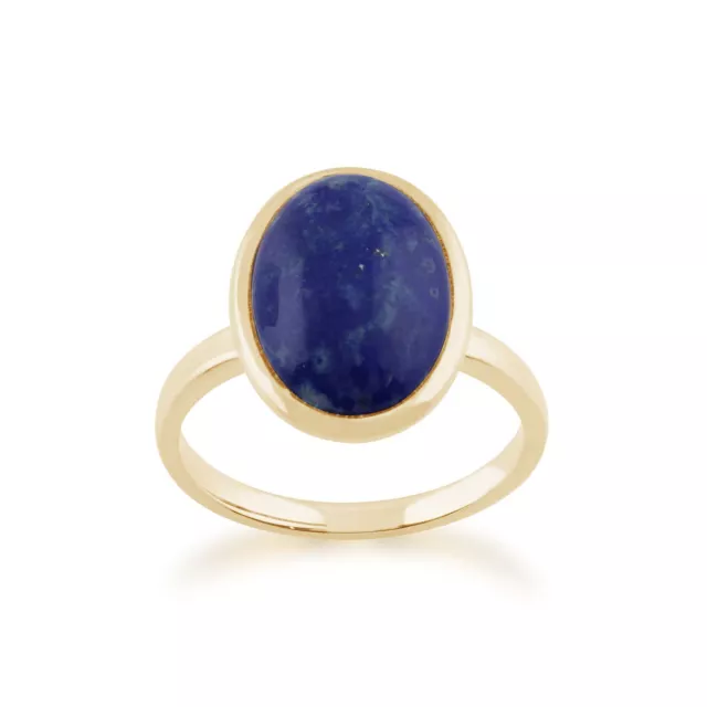 Statement Oval Lapis Lazuli Ring in 9ct Yellow Gold