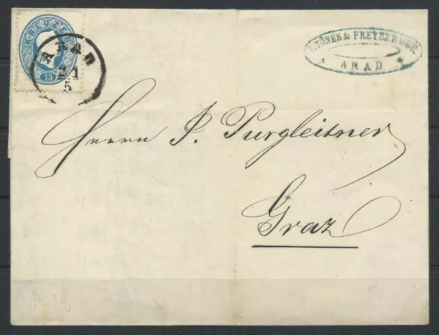 Österreich Nr. 22 auf Brief Arad - Graz #1060187