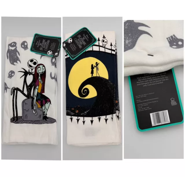 NIGHTMARE BEFORE CHRISTMAS Kitchen Towels 2 X 2 Packs (4 Total) NWT ...