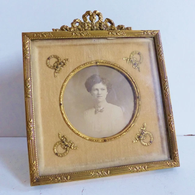SUPERB ANTIQUE LATE 19th CENTURY PICTURE PHOTO BRONZE & BRASS FRAME 1890's (#2)