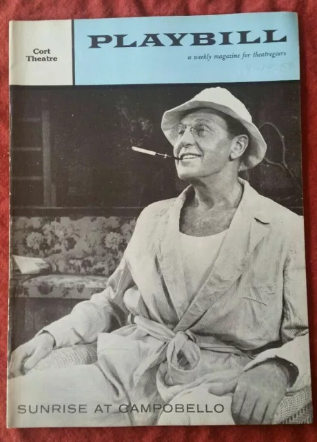 1958 Playbill: Sunrise At Campobello - Ralph Bellamy, Mary Fickett, Henry Jones