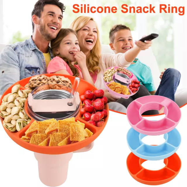 Snack Ring for Cup 4 Compartment Snack Container Safe Silicone Cups Snack DrKoG