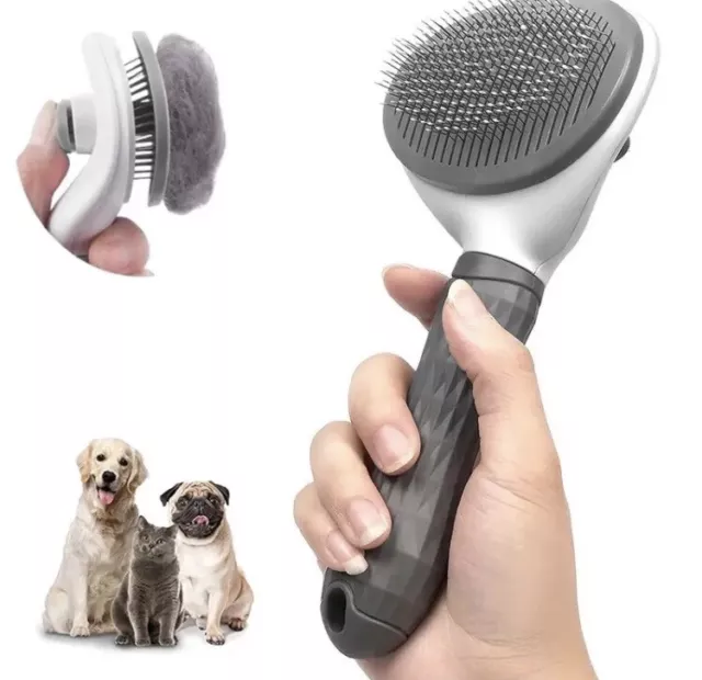 Pet Hair Remover Dog Cat Comb Grooming Massage Deshedding Self Cleaning Brush US
