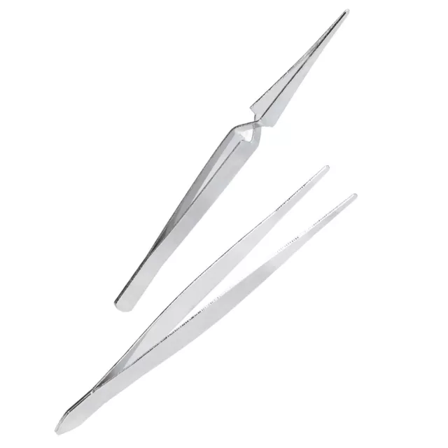 Point Tip Tweezers Stainless Steel Elbow Tweezers Parts Picker Tweezers Set For