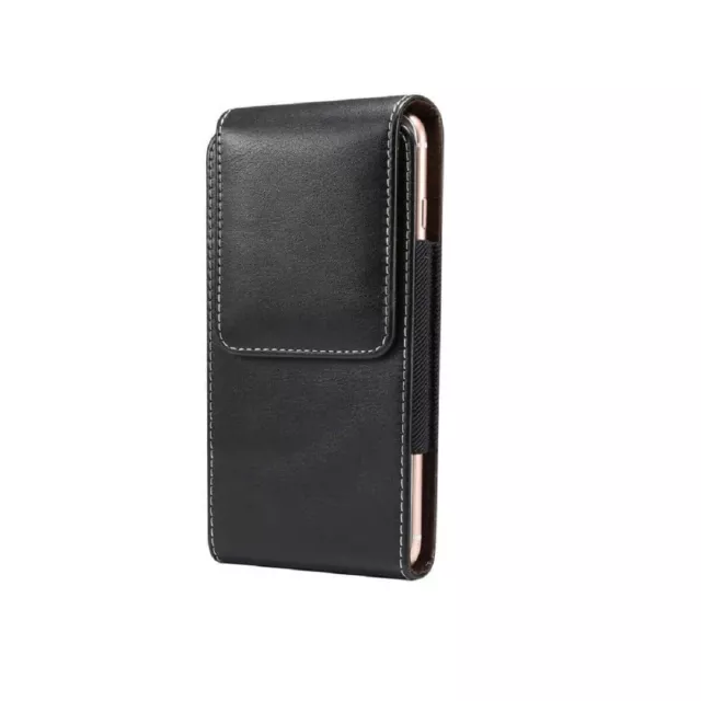 for Vivo Y52s t1 (2021) Vertical Leather Holster with Belt Loop