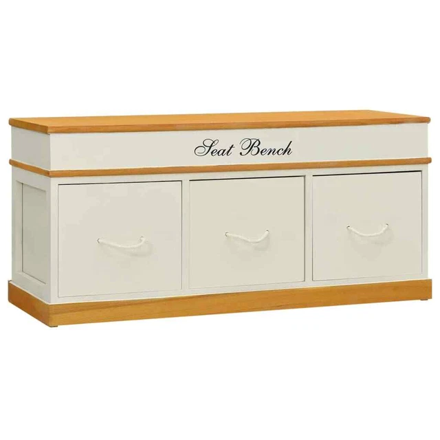 Weiße Holz-Truhenbank Mit Stauraum – Rustikales Design, 48x36x28 Cm, Vielseitig Nutzbar