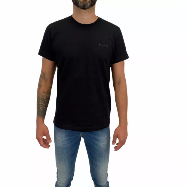T-Shirt Diesel T-Diego-Yori 0091A 900 Black Logo Base Cotone RRP55