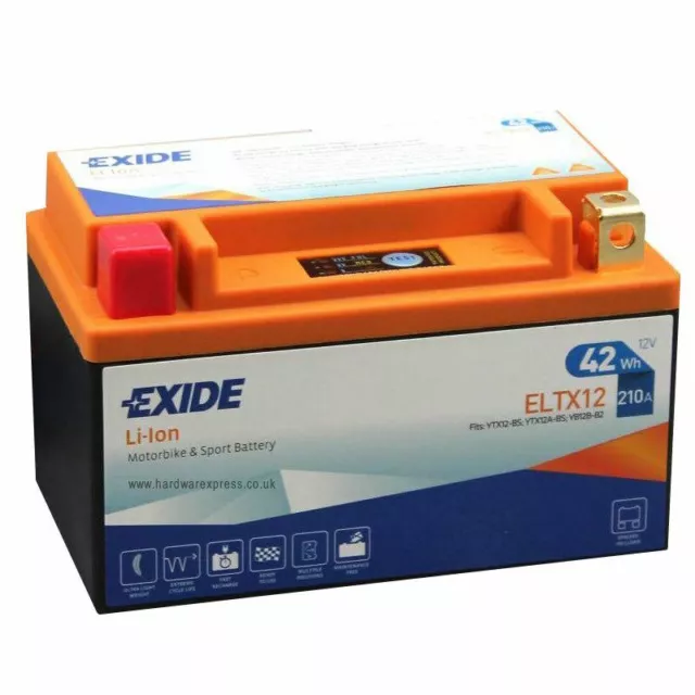 Motorrad Batterie Exide ELTX12 3,5AH 42Wh 210EN Lithium LI-ION