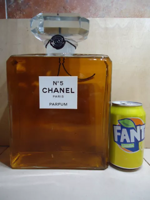 CHANEL No5 Huge Glass Factice Vintage 1970-1980s Instore Parfum Bottle 25cm 10"