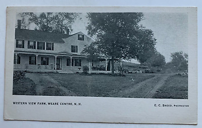 1910 NH Postcard Weare Centre New Hampshire Western View Farm EC Breed Prop.