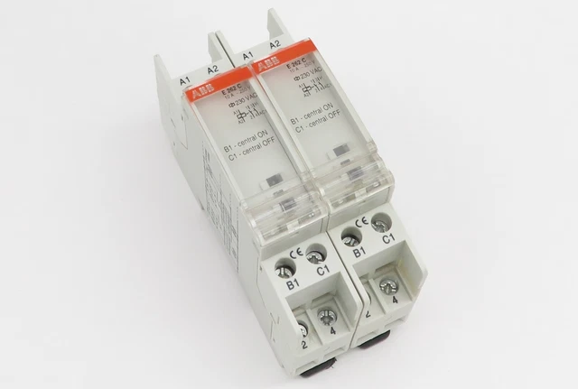 2x Interruptor de choque eléctrico ABB E262C-230 Relé de choque eléctrico Latching Relay 230V 2S 10A