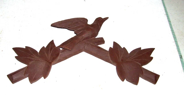 Vintage Cuckoo Clock Wood Bird Top Trim, Nice Condition!