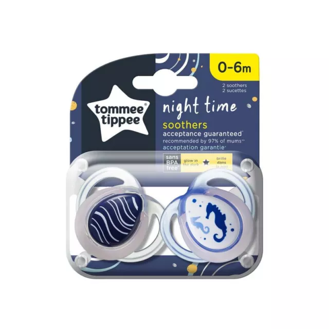 TOMMEE TIPPEE Sucettes nuit bébé phosphorescente sans BPA 0-6 mois aleatoire