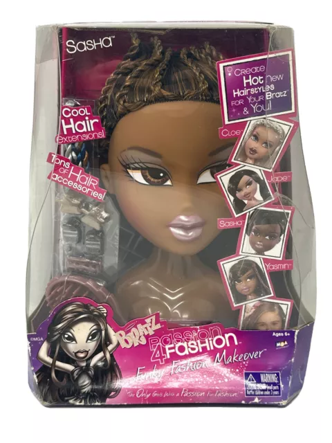 Bratz Passion 4 Fashion Yasmin Funky Fashion Makeover Doll Hair Styling Head  