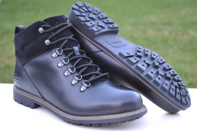 CLARKS MENS BLACK Leather MIDFORD Alp Gore Tex Miller Rain Hiking