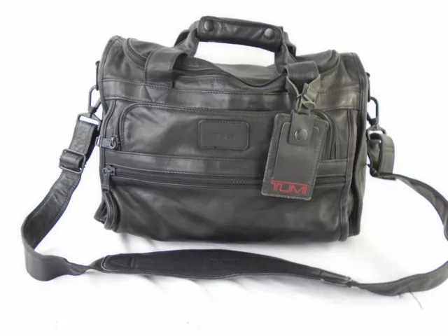 TUMI Black  Leather Suitcase, Carry-on, Duffle Bag 15 in