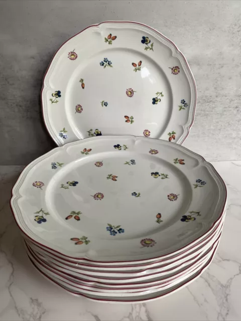 Villeroy & Boch Petite Fleur 10.5" Dinner Plates Porcelain Germany Set of 9