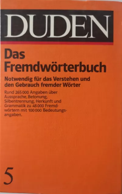 Duden •  Das Fremdwörterbuch, Band 5 (1982, Gebundene Ausgabe)