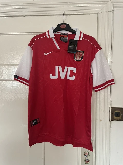 ARSENAL GUNNERS VINTAGE 96 98 Mens Red Nike Jvc Shirt Jersey L