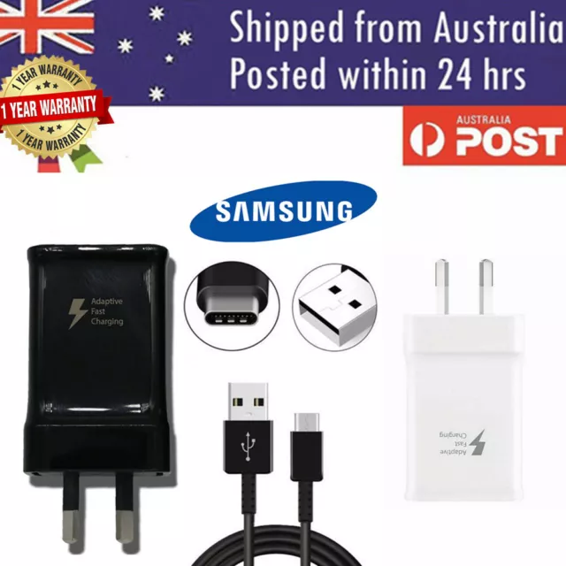 Genuine Samsung Fast Charger AC Wall Adapter USB C Type-C S8/S9/S10/Note 8/9/10