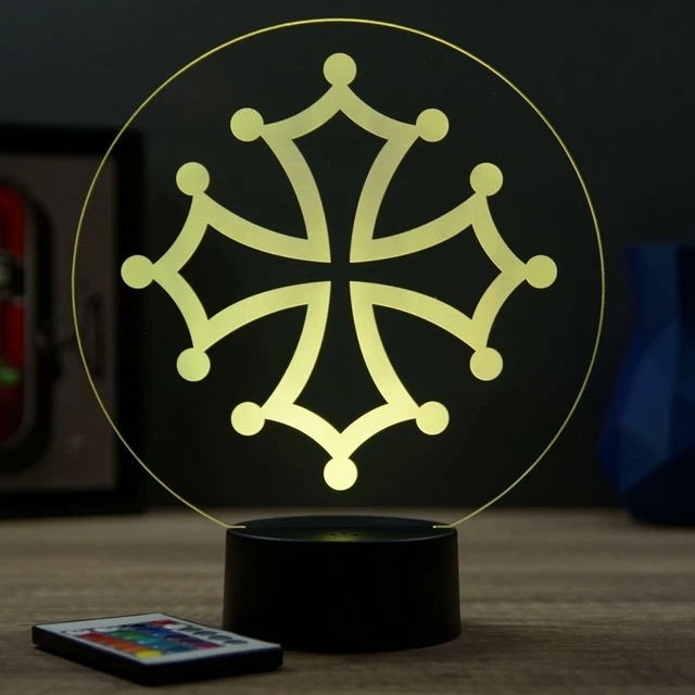 Lampe 3D Veilleuse Route 66 - Avec Télécommande - 16 Couleurs - Fabriqué En France