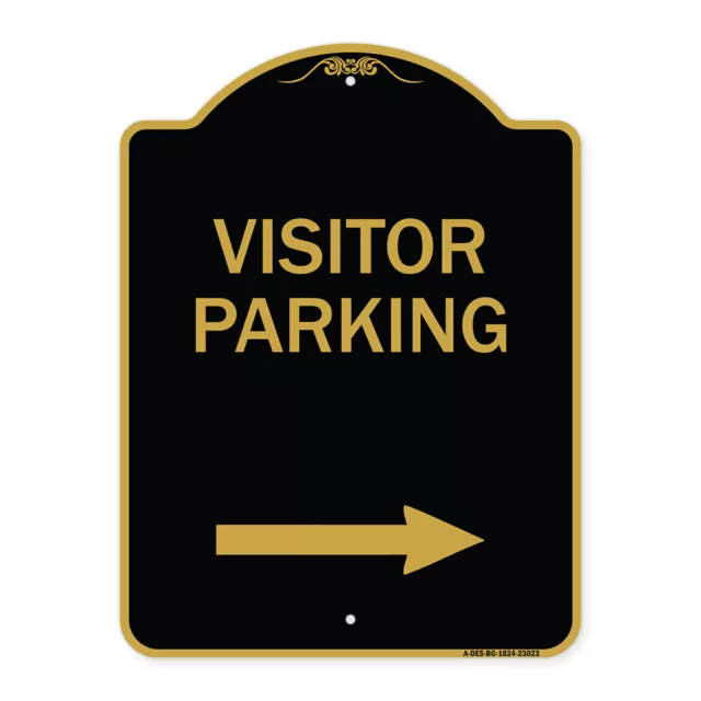 Designer Series Reserved Parking Sign Visitor Parking (Arrow Pointing Right)
