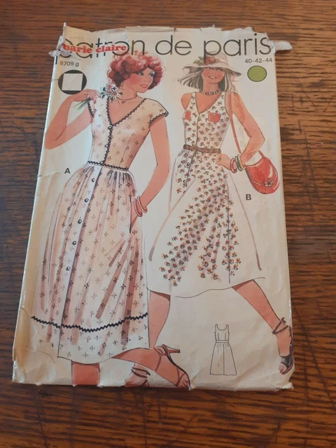 Patron Ancien LE PATRON DE PARIS - Robe Coupe Princesse Années 60, Taille 40, Complet Mais Vintage