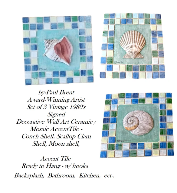 Coastal Nautical Tropical Beach Ceramic Tile Decorative Wall Art