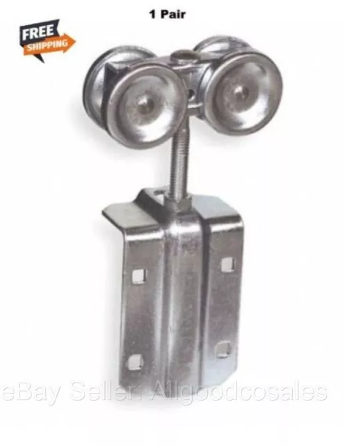 2 - Barn Door Hanger Rollers for Sliding  Box Rail Track  Plated Steel