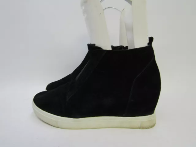 Steve Madden Womens Size 9 M Black Suede Hidden Wedge Heel Boots Sneakers Shoes