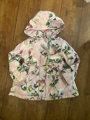Ted Baker 3-4 Years Coat Hooded Pink Floral Quilted