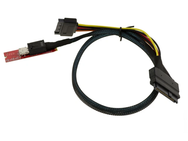 KALEA-INFORMATIQUE Adapter voor M2 NVMe M Key-poort naar Oculink SFF-8612 PCIe 4.0 compatibel met 64 GT/s bandbreedte