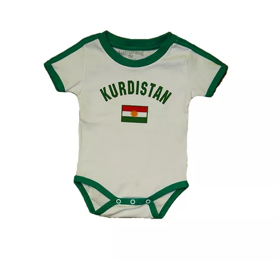 Kurdistan Baby Bodysuit 100% Cotton Soccer Futbol Jersey Flag T-Shirt