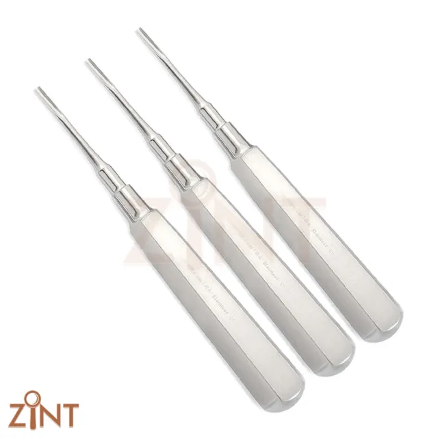 Set of 3 Dental Coupland Root Elevator Teeth Extraction Tooth Loosening Tools