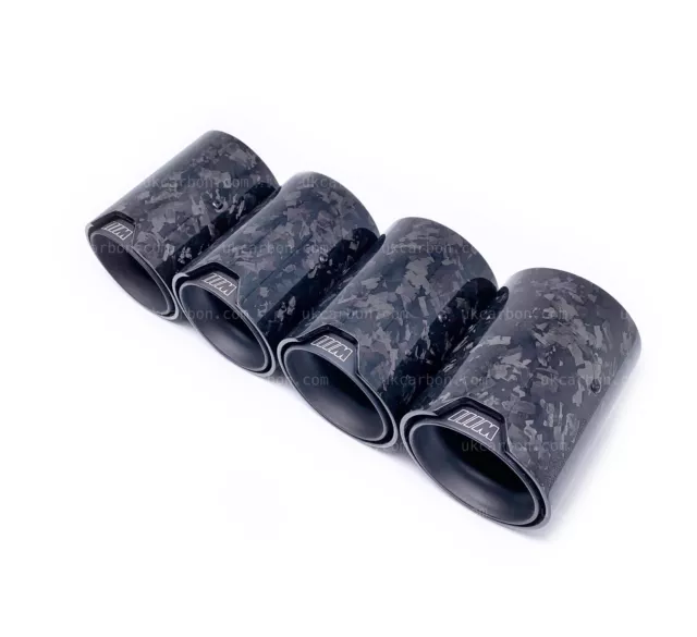 BMW M2 M3 M4 Exhaust Tips Black Forged Carbon Fibre F87 F80 F82 F83 by UKCarbon