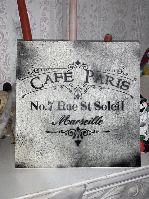 Cafe Paris Wooden Sign Home Decor Halloween Creepy Victorian Kitchen Handmade