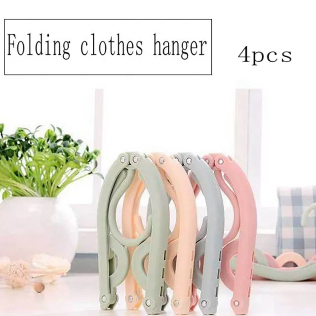 4 Pcs Travel Hangers Folding Hangers Portable Collapsible Clothes Hangers