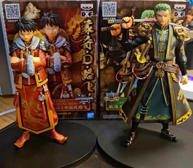 Deux Figurines One Piece Zoro Et Luffy Samouraï - 17 Cm, PVC, Collection 2022