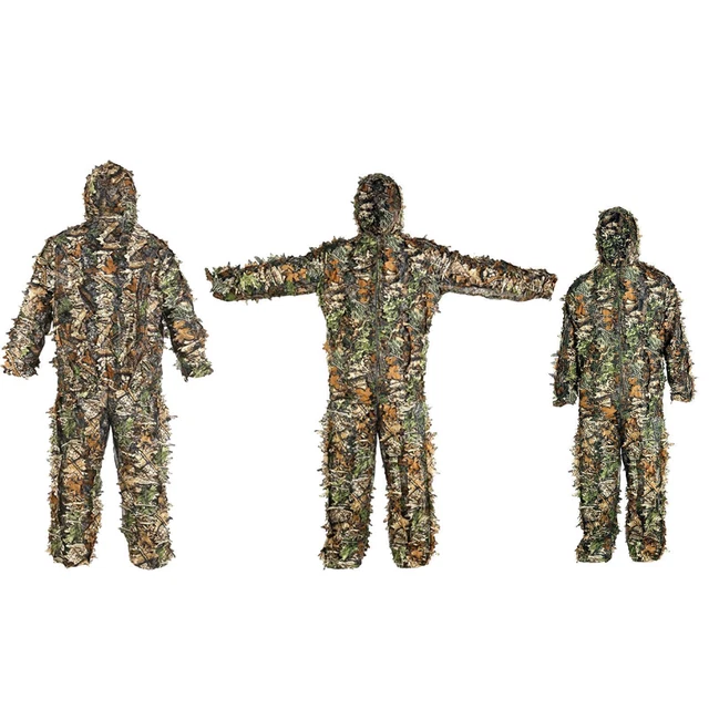Ghillie Suit Lightweight Camouflage Clothes for Halloween Woodland Forest