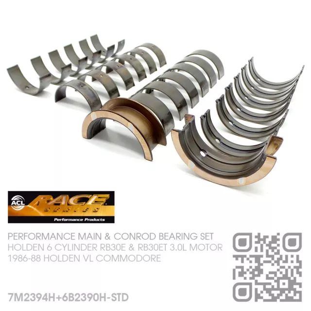 Acl Race Main/Conrod Bearings Std Size 6-Cyl Rb30Et Turbo [Holden Vl Commodore] 3