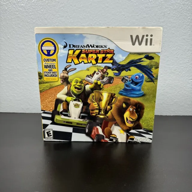 New DreamWorks Super Star Kartz Nintendo Wii Box Set Dreamworks Wheel And Game