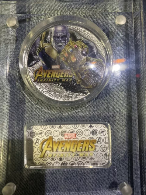 2018 Marvel Fiji 2 oz Silver Avengers Infinity War Coin THANOS (Antiqued)