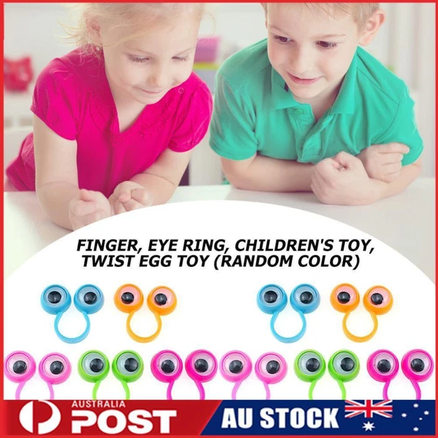 Funny Eye Finger Puppets Plastic Rings with Wiggle Eyes Tricky Capsule Toy