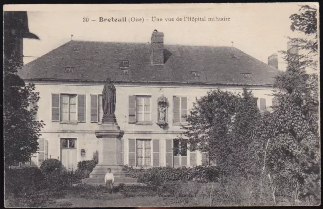 BRETEUIL 60 Military Hospital CPA animated written to VERGEOT 59 La Gorgue 6-5-1915